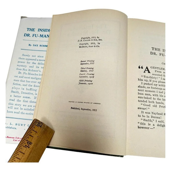 The Insidious Dr Fu Manchu Sax Rohmer Book HC DJ 1920 - Picture 9 of 12